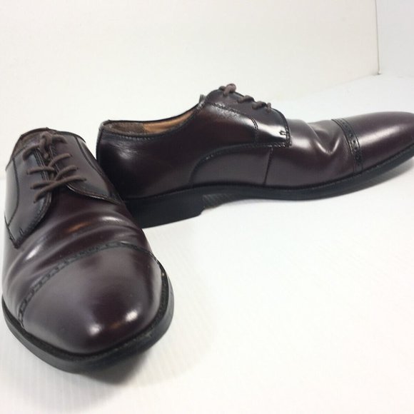 Joseph Abboud Mens Shoes Size 10.5 Cap Toe Oxfords Cordovan Burgundy 61-91109
